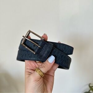 Michael Kors MK Logo Leather Belt Size 34”